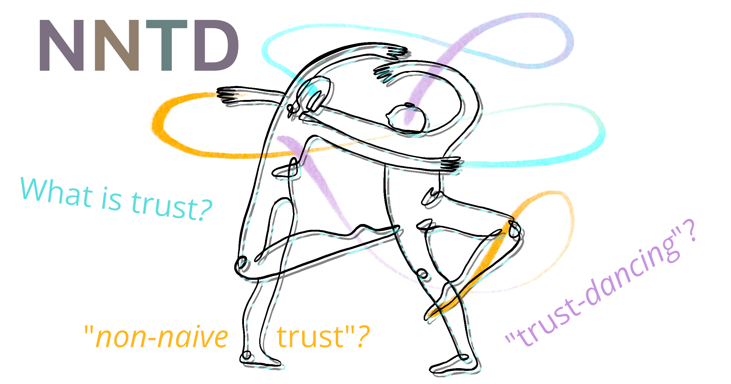 a graphic of two people dancing, with those questions overlaid